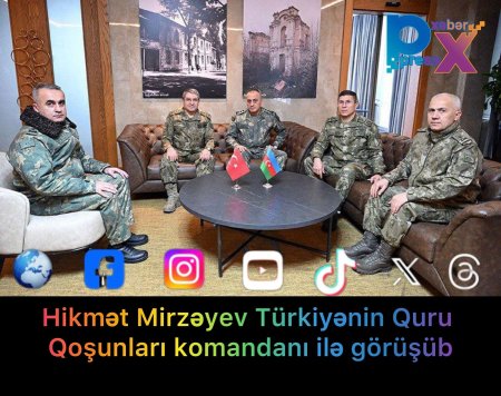 Hikmət Mirzəyev Türkiyənin Quru Qoşunları komandanı ilə görüşüb