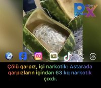Astarada qarpizlarin içindən 63 kq narkotik çıxdı