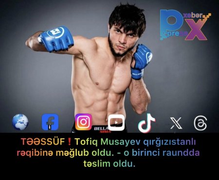 TƏƏSSÜF❗️Tofiq Musayev qırğızıstanlı rəqibinə məğlub oldu. - o birinci raundda təslim oldu.