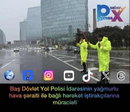 *Baş Dövlət Yol Polisi İdarəsinin yağmurlu hava şəraiti ilə bağlı hərəkət iştirakçılarına müraciəti*