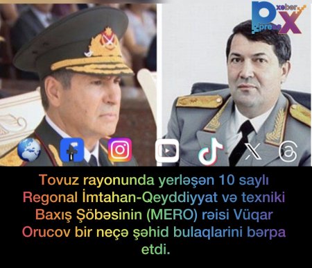 Tovuz rayonunda yerləşən 10 saylı Regonal İmtahan-Qeyddiyyat və texniki Baxış Şöbəsinin (MERO) rəisi Vüqar Orucov bir neçə şəhid bulaqlarini bərpa etdi.