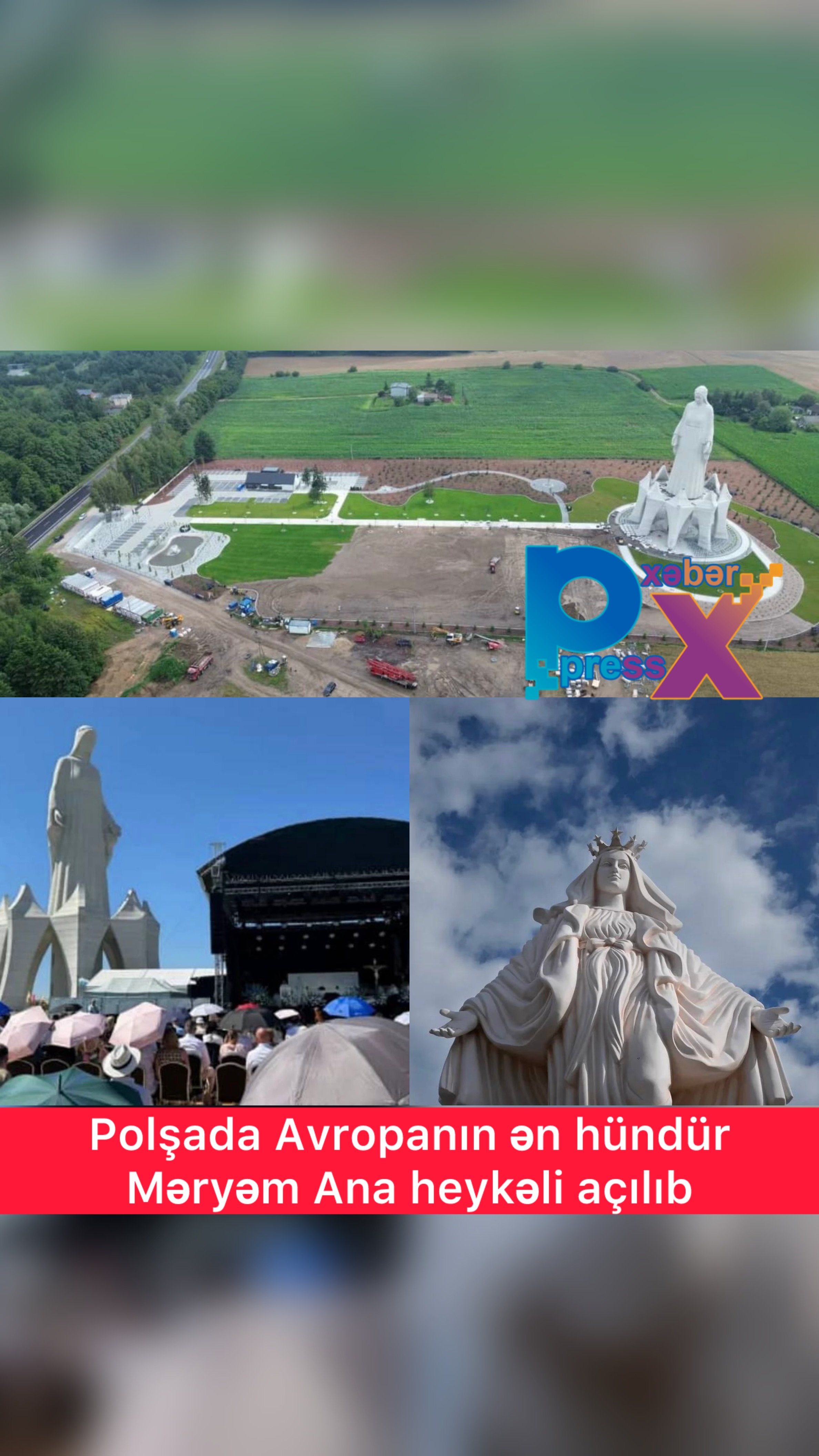 Polşada Avropanın ən hündür Məryəm Ana heykəli açılıb - FOTO